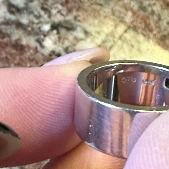 Gucci Cutout G Logo Band 925 Silver - Picture 3 of 6